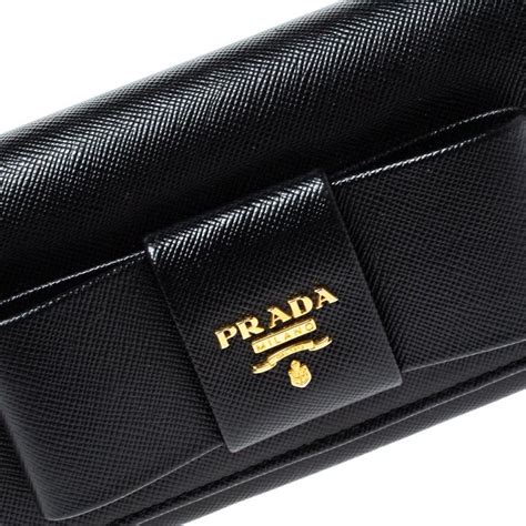 prada continental wallet with strap black|Prada wallet holder.